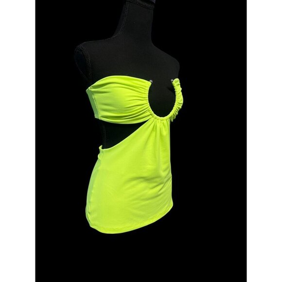 Susana Monaco Neon Green Sleeveless Halter Top, Summer, Vacation, RESORT - Picture 3 of 8